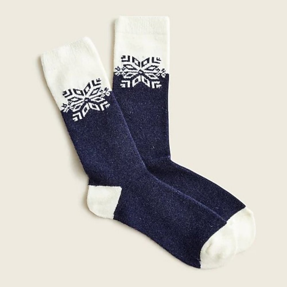 J. Crew Cozy Fairisle snowflake socks